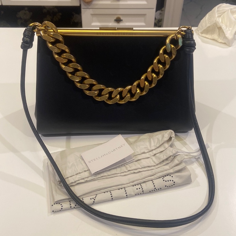 Stella McCartney Black Handbag with Chunky Chain